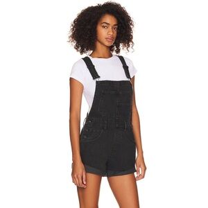 Free People Dark Gray Denim Overalls
